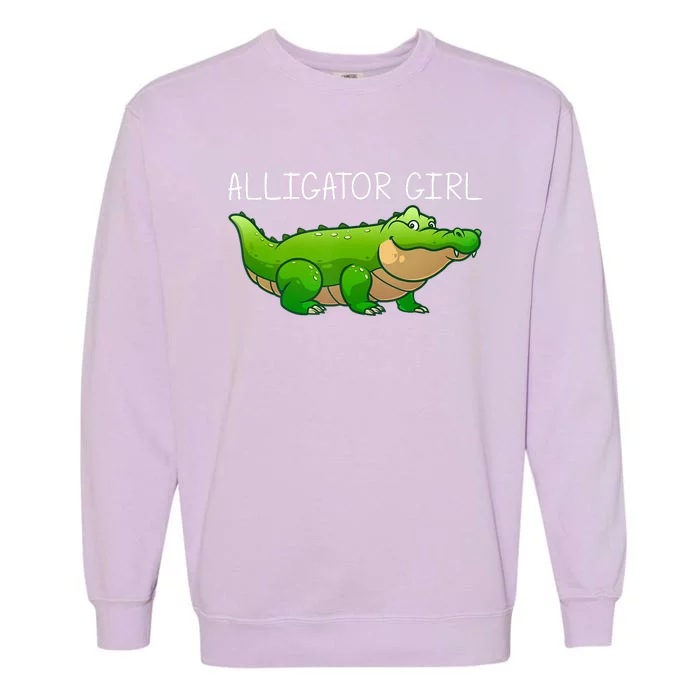 Cute Alligator Art For Girl Crocodile Alligator Lover Garment-Dyed Sweatshirt