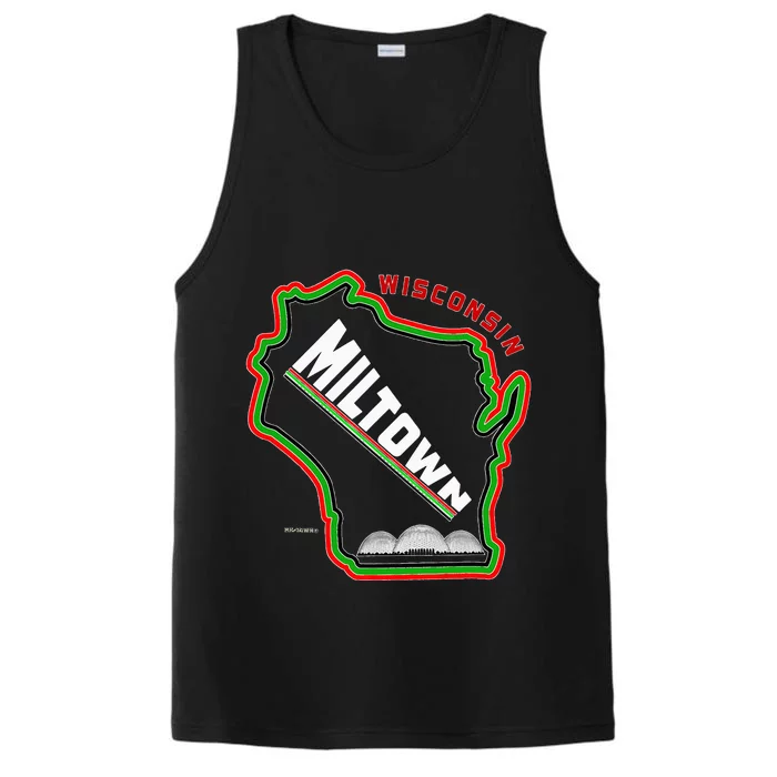 Classic African American Multicolor Wisconsin Milwaukee Map Performance Tank