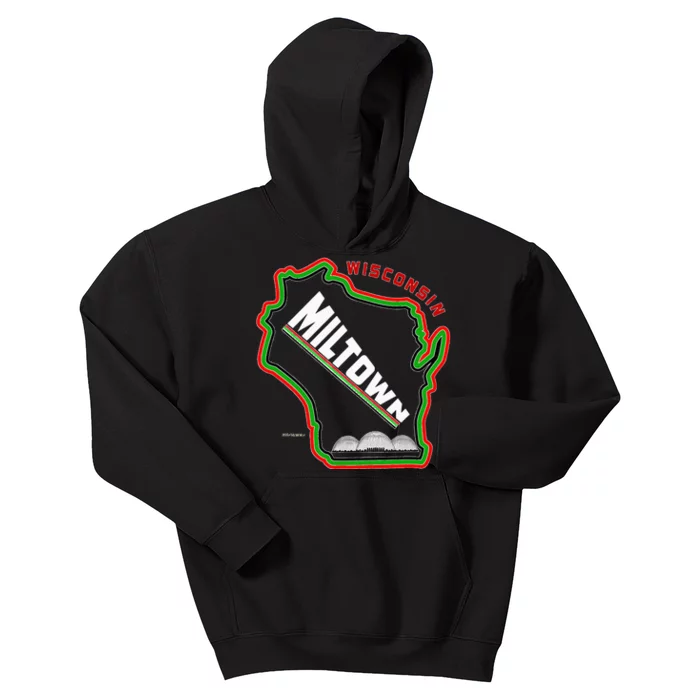 Classic African American Multicolor Wisconsin Milwaukee Map Kids Hoodie