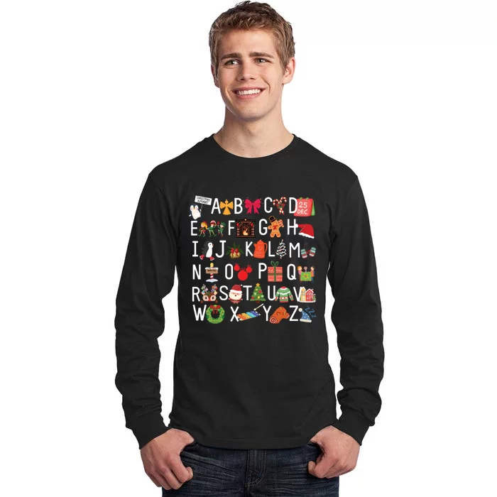 Christmas Alphabet Abc Kindergarten Teacher Alphabet Tall Long Sleeve T-Shirt