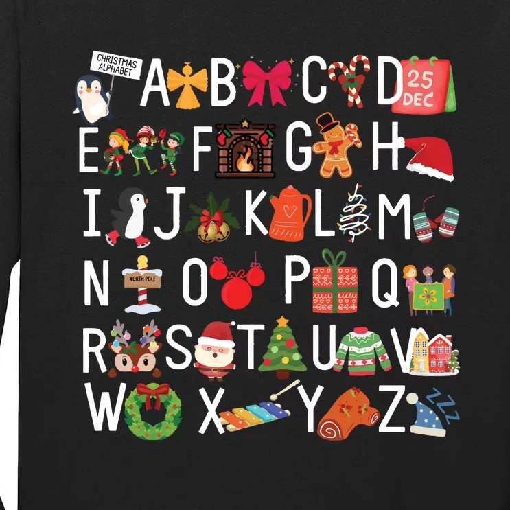 Christmas Alphabet Abc Kindergarten Teacher Alphabet Tall Long Sleeve T-Shirt