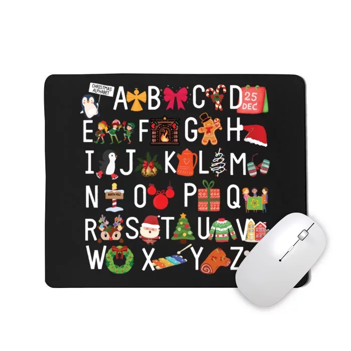 Christmas Alphabet Abc Kindergarten Teacher Alphabet Mousepad