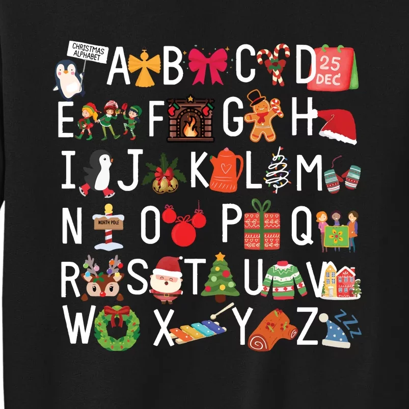 Christmas Alphabet Abc Kindergarten Teacher Alphabet Tall Sweatshirt