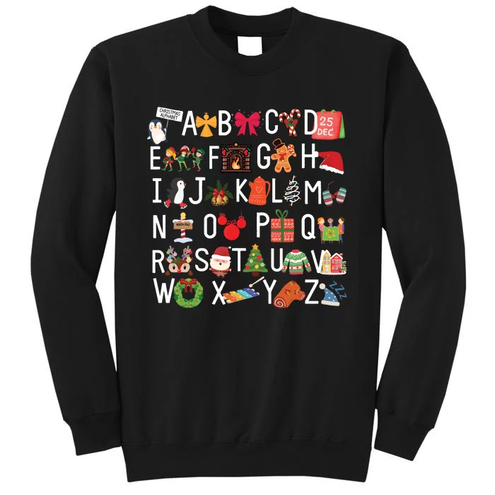 Christmas Alphabet Abc Kindergarten Teacher Alphabet Tall Sweatshirt