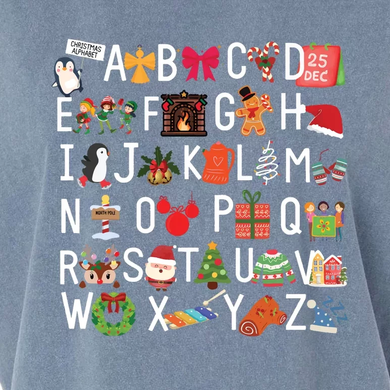 Christmas Alphabet Abc Kindergarten Teacher Alphabet Garment-Dyed Women's Muscle Tee