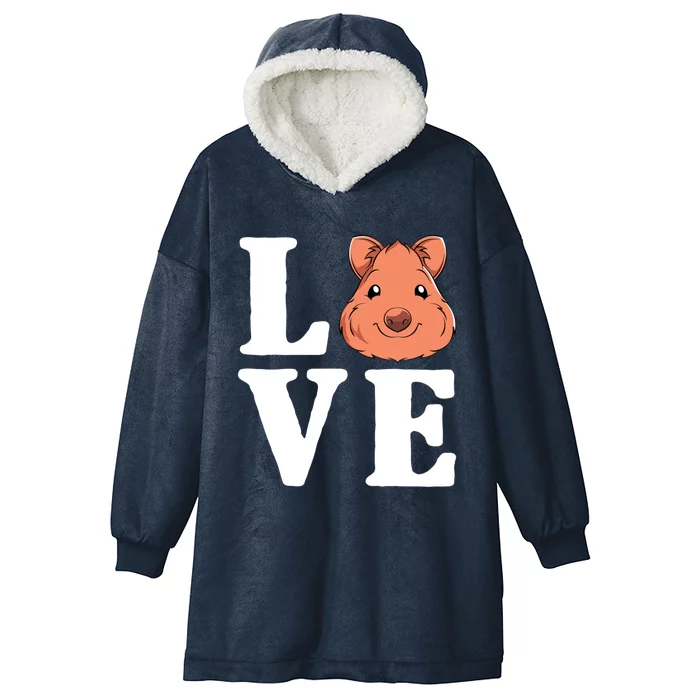 Cute Aussie Animal Lover Gift Valentines Day Love Quokka Gift Hooded Wearable Blanket