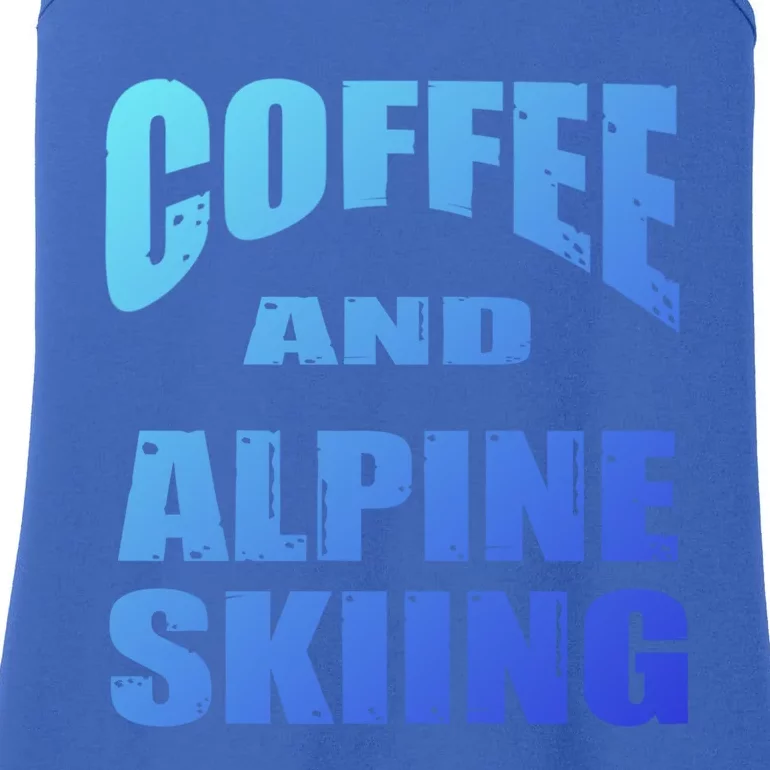 Coffee And Alpine Skiing Design Coffee Lover Gift Ladies Essential Tank