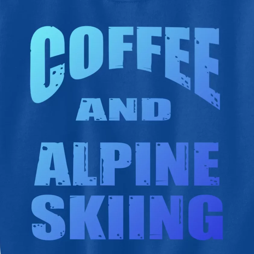 Coffee And Alpine Skiing Design Coffee Lover Gift Kids Sweatshirt