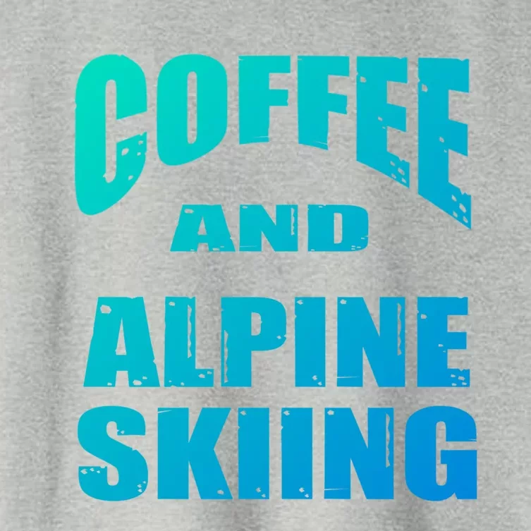 Coffee And Alpine Skiing Design Coffee Lover Gift Women's Crop Top Tee