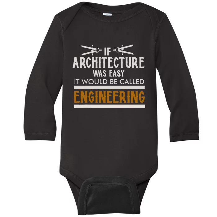 Cool Architect Art Wo Architecture Engineer Compass Baby Long Sleeve Bodysuit