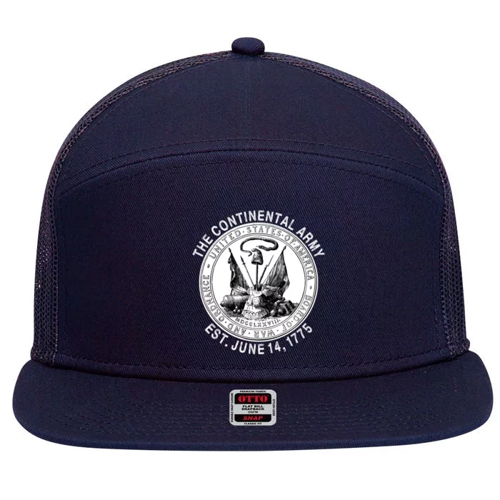 Continental Army America Independence Revolutionary War Seal Gift 7 Panel Mesh Trucker Snapback Hat