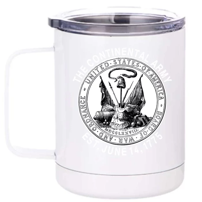 Continental Army America Independence Revolutionary War Seal Gift Front & Back 12oz Stainless Steel Tumbler Cup