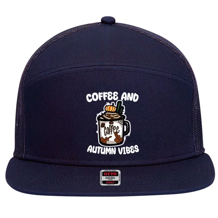 Coffee And Autumn Vibes Halloween 7 Panel Mesh Trucker Snapback Hat