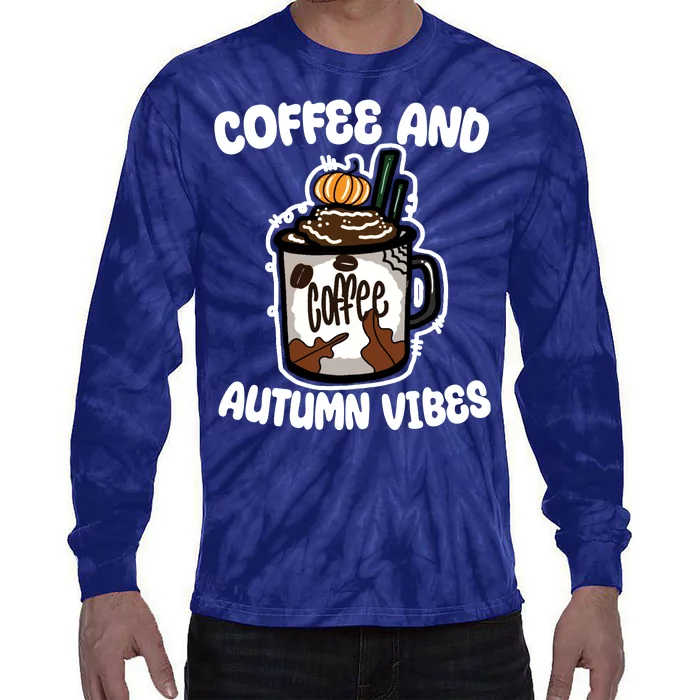 Coffee And Autumn Vibes Halloween Tie-Dye Long Sleeve Shirt