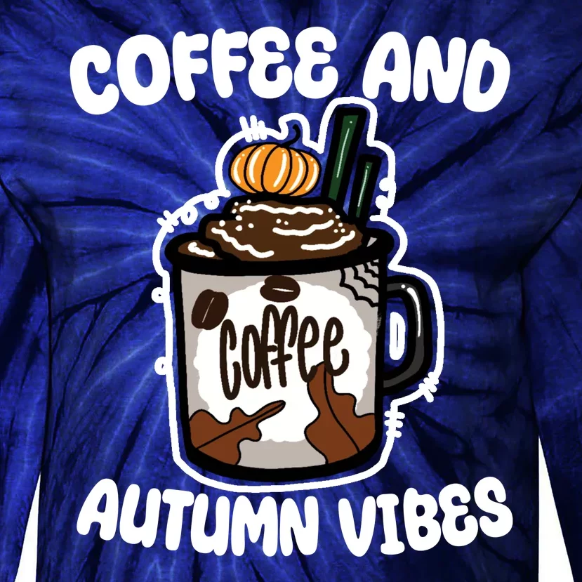 Coffee And Autumn Vibes Halloween Tie-Dye Long Sleeve Shirt