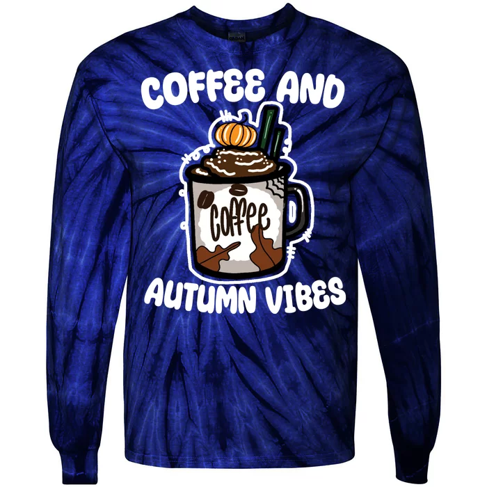 Coffee And Autumn Vibes Halloween Tie-Dye Long Sleeve Shirt