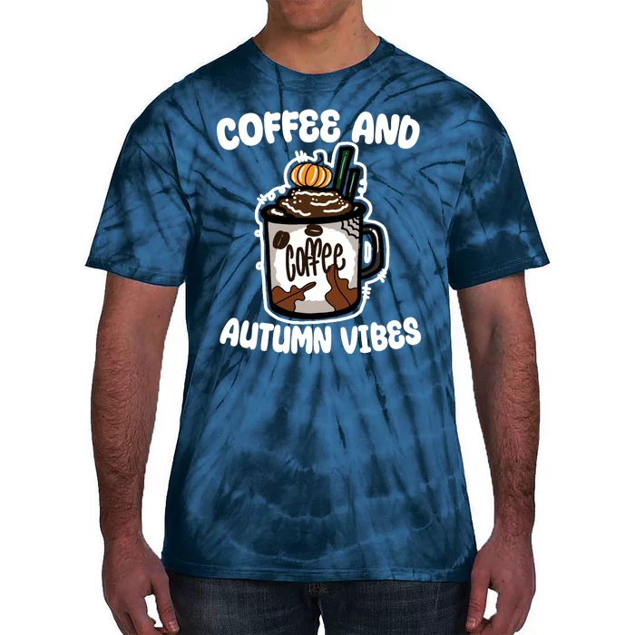 Coffee And Autumn Vibes Halloween Tie-Dye T-Shirt