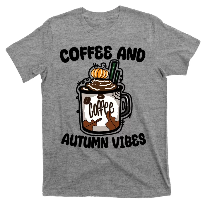 Coffee And Autumn Vibes Halloween T-Shirt