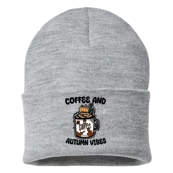 Coffee And Autumn Vibes Halloween Sustainable Knit Beanie