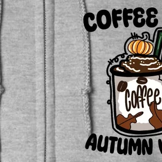 Coffee And Autumn Vibes Halloween Full Zip Hoodie