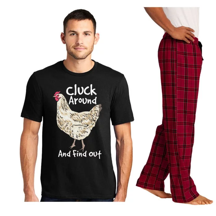 Cluck Around And Find Out White Hen Poult Funny Chicken Pajama Set