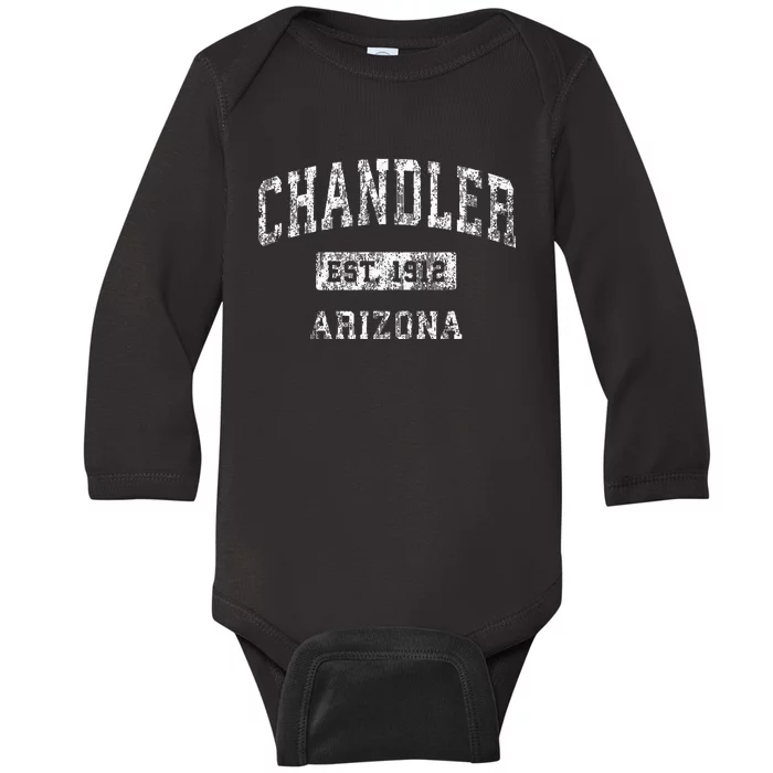 Chandler Arizona Az Vintage Established Sports Baby Long Sleeve Bodysuit