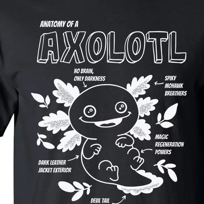 Cute Axolotl Anatomy of a Axolotl Funny Girls Boys Tall T-Shirt