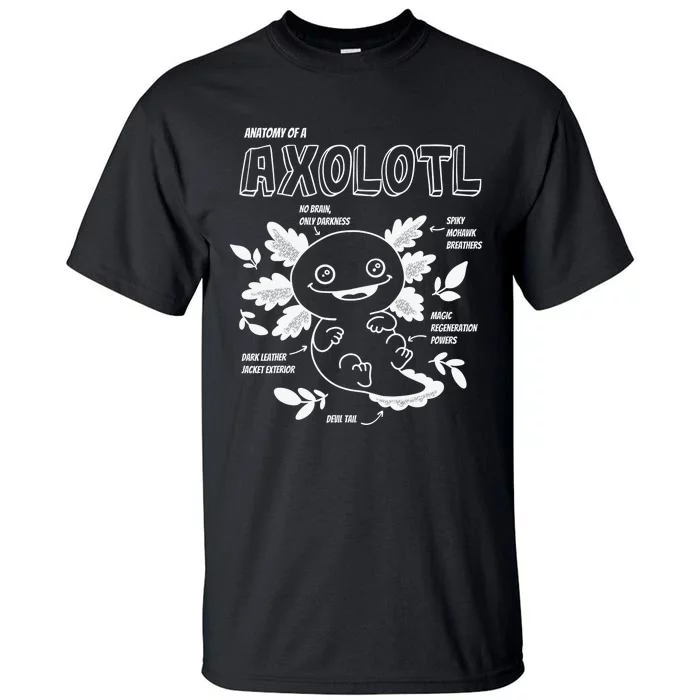 Cute Axolotl Anatomy of a Axolotl Funny Girls Boys Tall T-Shirt