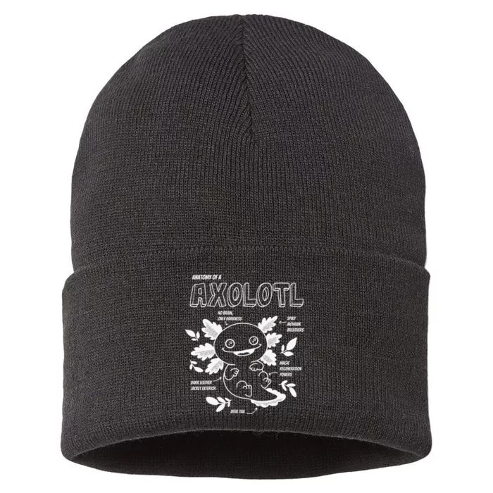 Cute Axolotl Anatomy of a Axolotl Funny Girls Boys Sustainable Knit Beanie