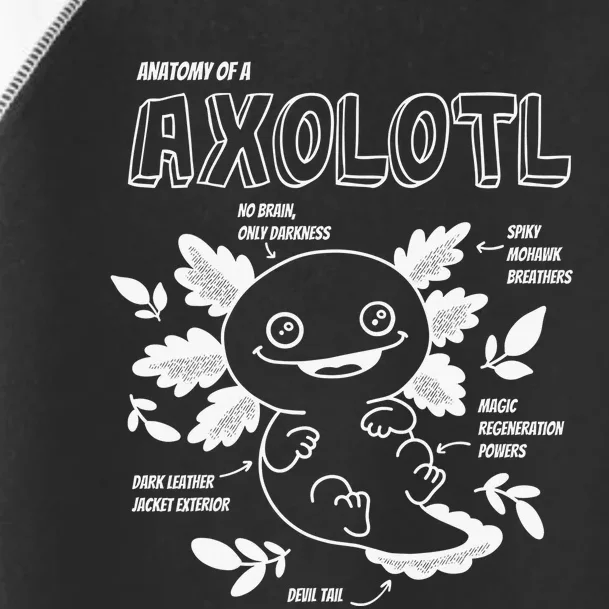 Cute Axolotl Anatomy of a Axolotl Funny Girls Boys Toddler Fine Jersey T-Shirt