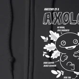 Cute Axolotl Anatomy of a Axolotl Funny Girls Boys Full Zip Hoodie