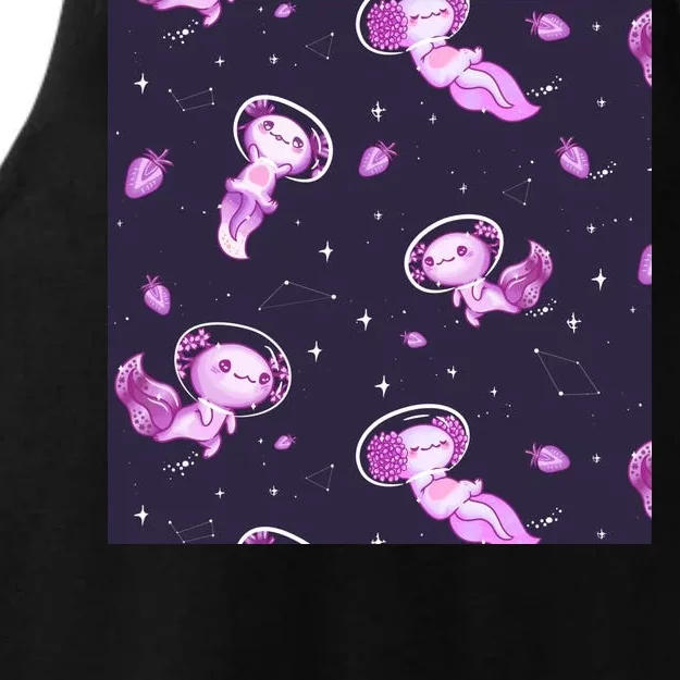 Cute Astronaut Axolotl Space Ladies Tri-Blend Wicking Tank