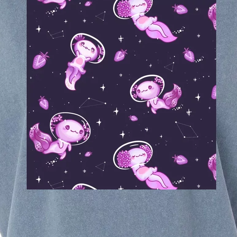 Cute Astronaut Axolotl Space Garment-Dyed Women's Muscle Tee