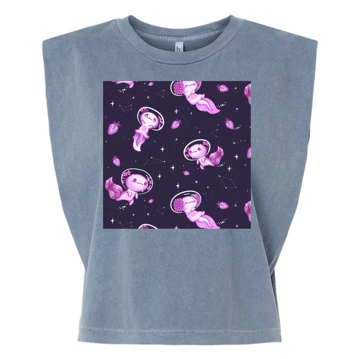 Cute Astronaut Axolotl Space Garment-Dyed Women's Muscle Tee