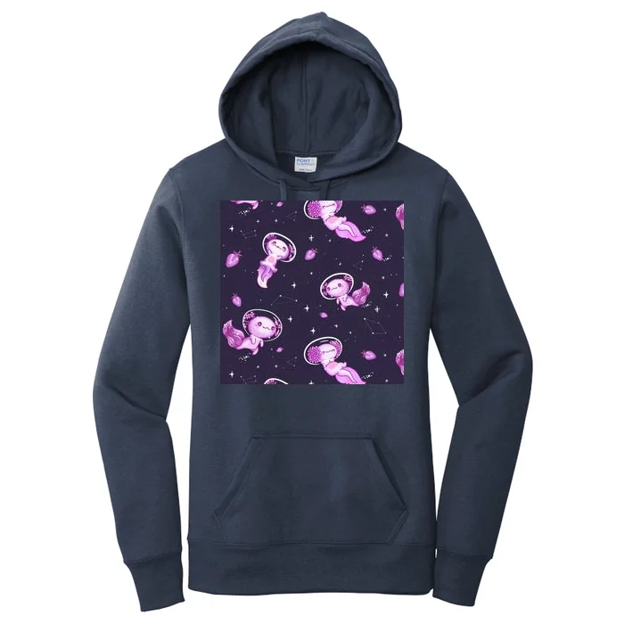 Cute Astronaut Axolotl Space Women's Pullover Hoodie