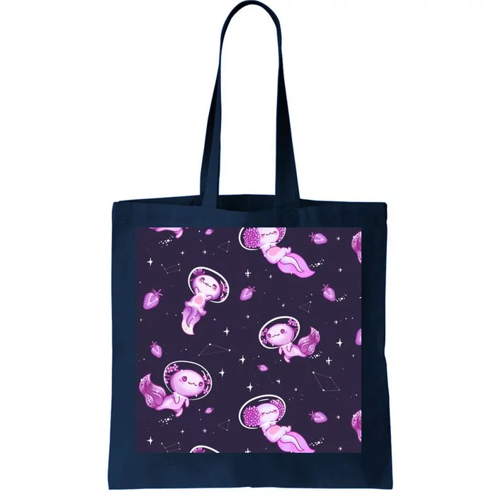 Cute Astronaut Axolotl Space Tote Bag