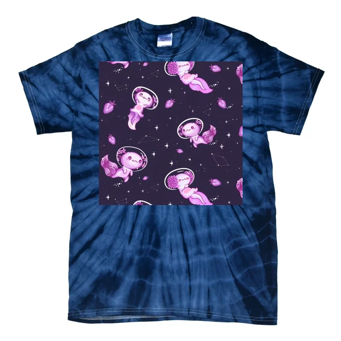 Cute Astronaut Axolotl Space Tie-Dye T-Shirt