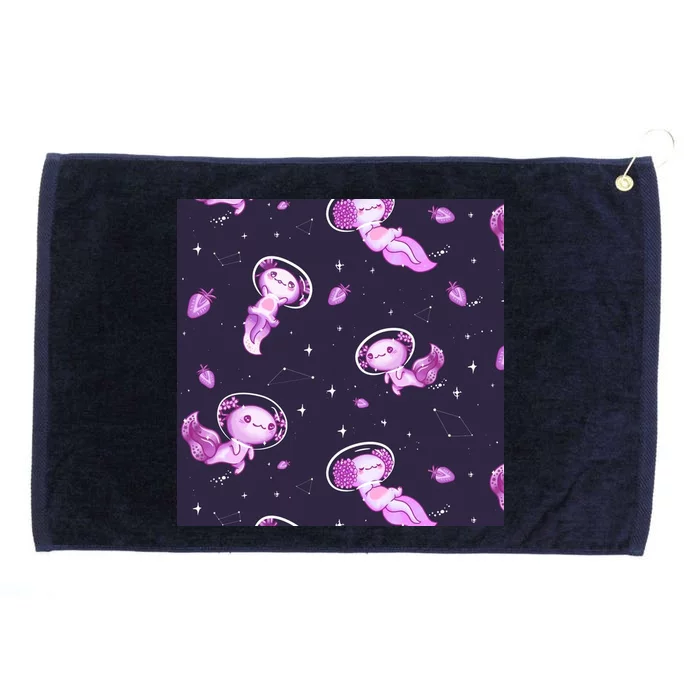 Cute Astronaut Axolotl Space Grommeted Golf Towel