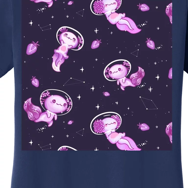 Cute Astronaut Axolotl Space Women's T-Shirt