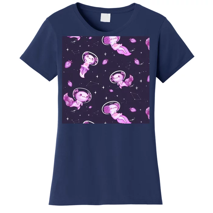 Cute Astronaut Axolotl Space Women's T-Shirt