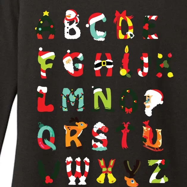 Christmas Alphabet Abc Cute Xmas Prek Teacher Women Womens CVC Long Sleeve Shirt