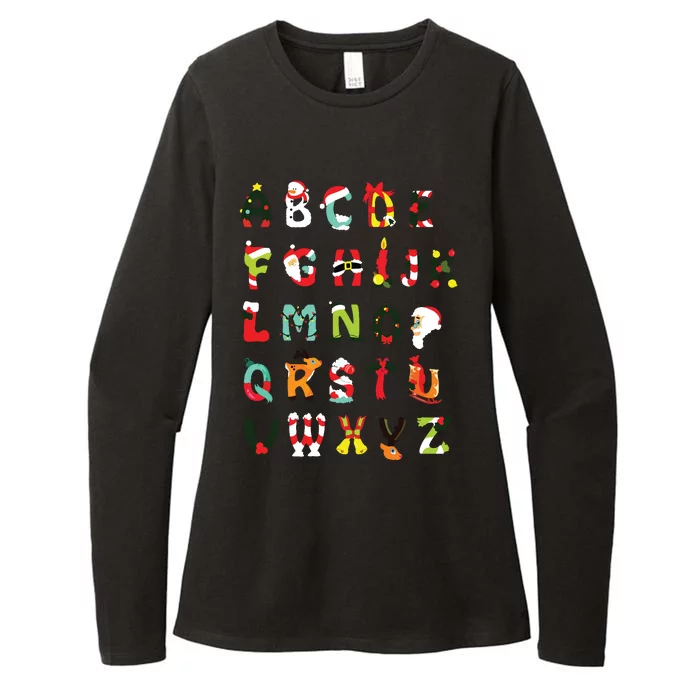 Christmas Alphabet Abc Cute Xmas Prek Teacher Women Womens CVC Long Sleeve Shirt