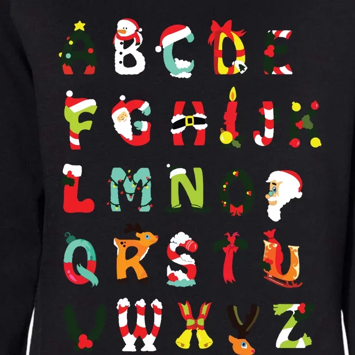 Christmas Alphabet Abc Cute Xmas Prek Teacher Women Womens California Wash Sweatshirt