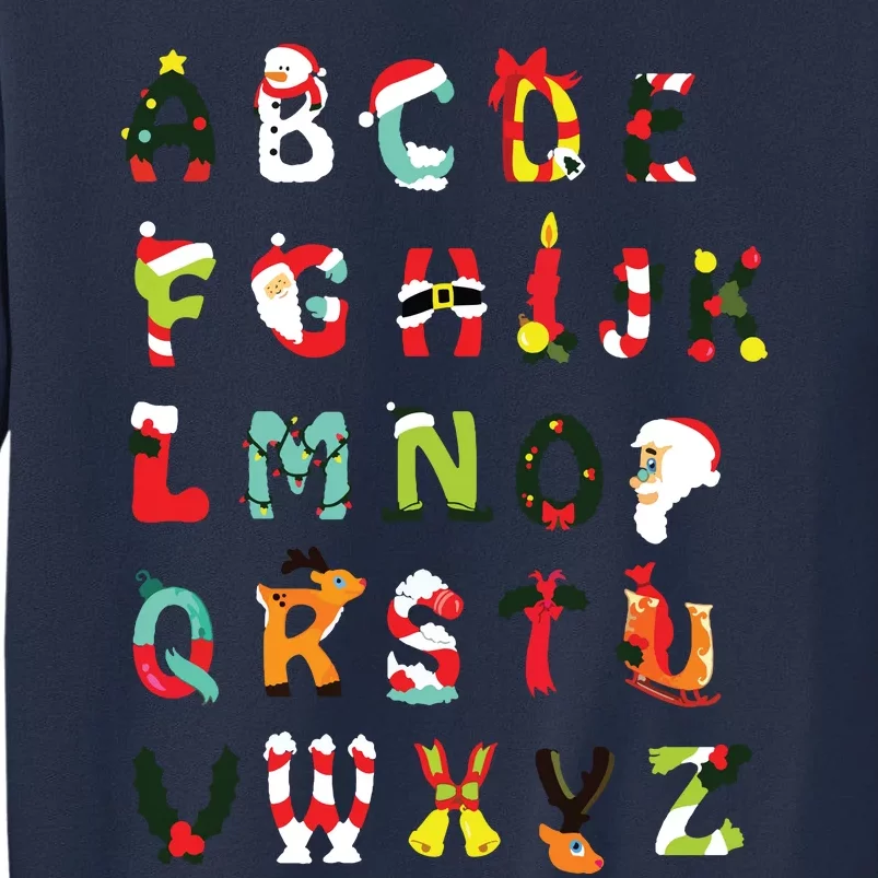 Christmas Alphabet Abc Cute Xmas Prek Teacher Women Sweatshirt