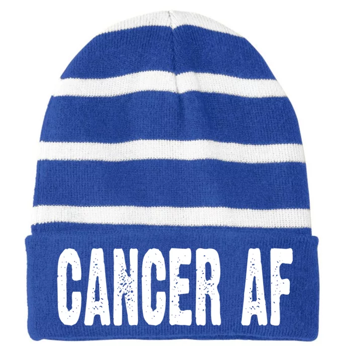 Cancer Af Astrology Horoscope Zodiac Star Sign Gift Striped Beanie with Solid Band