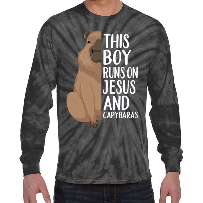 Capybara Art Animal For Capybara Lovers Tie-Dye Long Sleeve Shirt