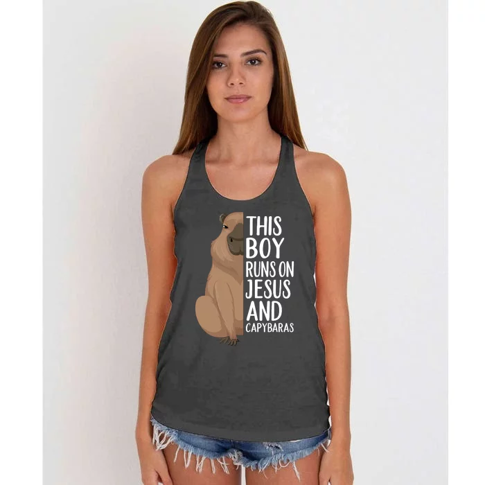 Capybara Art Animal For Capybara Lovers Women's Knotted Racerback Tank