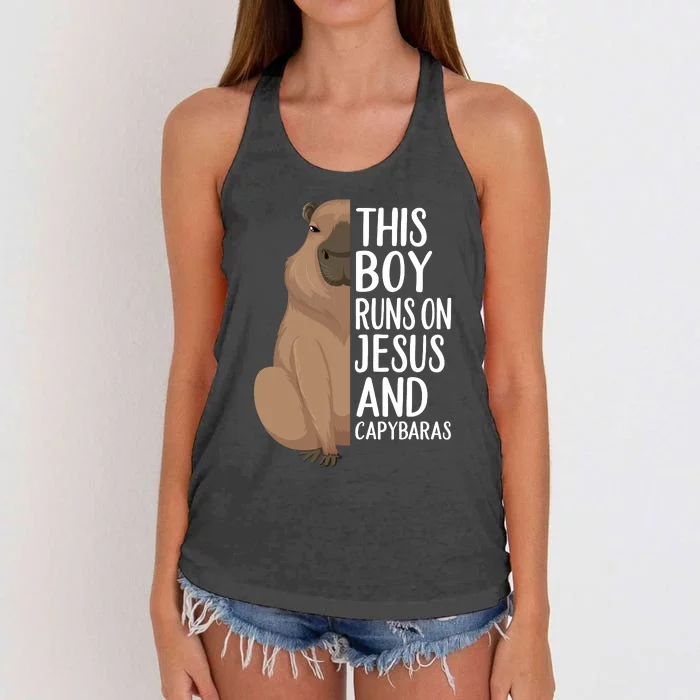 Capybara Art Animal For Capybara Lovers Women's Knotted Racerback Tank