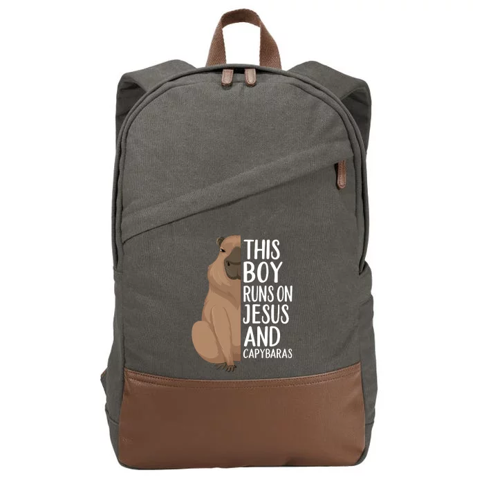 Capybara Art Animal For Capybara Lovers Cotton Canvas Backpack