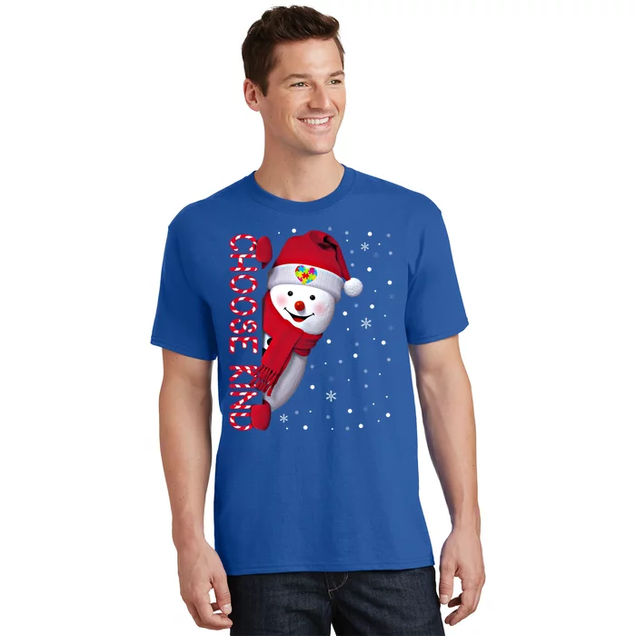 Christmas Autism Awareness Gift Choose Kind Snow Xmas Gift T-Shirt